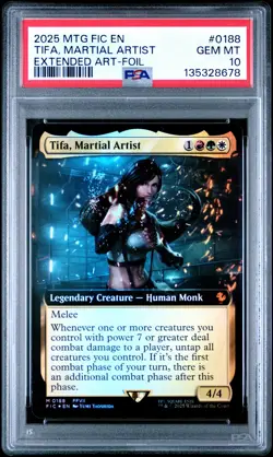 2025 MTG FINAL FANTASY COMMANDER EXTENDED ART-FOIL TIFA, MARTIAL ARTIST PSA 10 - Image 1