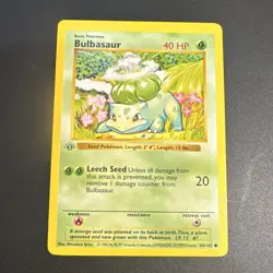 Pokemon TCG Bulbasaur 1st Edition Shadowless Base Set - Image 1