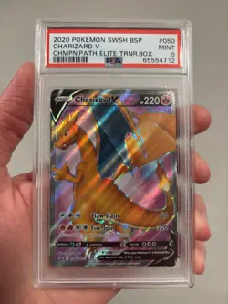 2020 POKEMON SWSH BLACK STAR PROMO #050 CHARIZARD V PSA 9 - Image 1