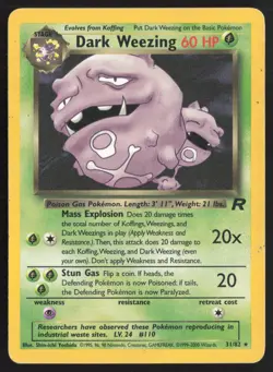 Pokemon TCG | Dark Weezing 31/82 | Team Rocket Rare | Heavily Played - Image 2