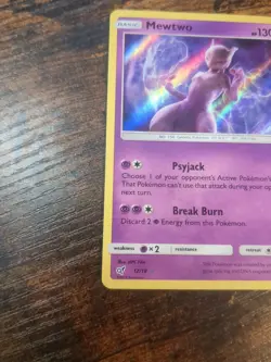 Pokemon Mewtwo Detective Pikachu 12/18 Holo Rare MP - Image 3