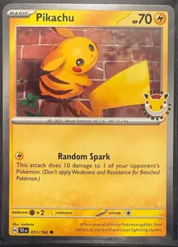 Pikachu 051/162 Stamped 2026 Pokemon Day 30 Promo TCG With Coin - NM - Image 2
