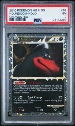 2010 POKEMON HEARTGOLD & SOULSILVER UNDAUNTED #82 HOUNDOOM-HOLO PSA 7 - Image 1
