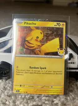 Pikachu 051/162 SWIRL 🌀 Cosmos Holo - Pokemon Day 2026 Stamped Promo TCG - Image 1