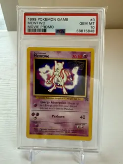 1999 POKEMON GAME MOVIE PROMO #3 MEWTWO PSA 10 - Image 1