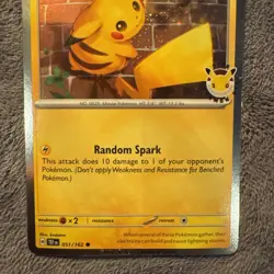 Pikachu 2026 Pokemon Day Stamp - 051/162 - Temporal Forces - Promo Cosmos Holo - Image 3