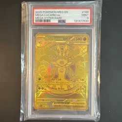 Pokemon Mega Lucario ex Mega Hyper Rare Holo 188/132 Me01 English PSA 9 - Image 1