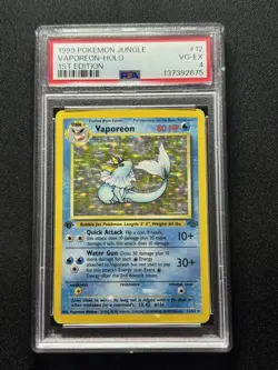 1999 Pokemon Jungle Vaporeon 1st Edition Holo PSA 4 - Image 1