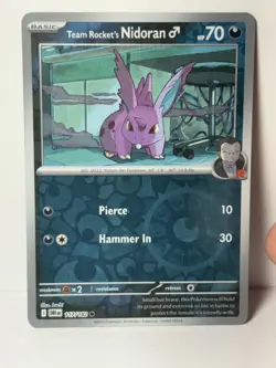 Team Rockets Nidoran M Reverse Holo 117/182 Destined Rivals NM Pokemon Fast Ship - Image 1