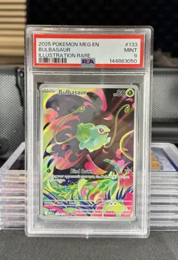 2025 POKEMON MEG EN-MEGA EVOLUTION ILLUSTRATION RARE #133 BULBASAUR PSA 9 - Image 1