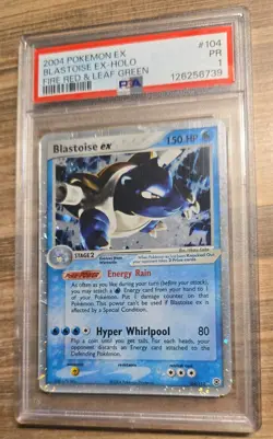 2004 POKEMON EX FIRE RED & LEAF GREEN #104 BLASTOISE EX HOLO PSA 1 (6244) - Image 1