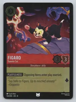 Disney Lorcana Cold Foil - Figaro - Tuxedo Cat 133/204 - Reign of Jafar (8) - Image 1
