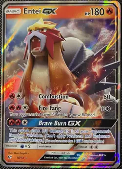 Entei GX 10/73 Shining Legends Holo - Pokemon Card - Image 1