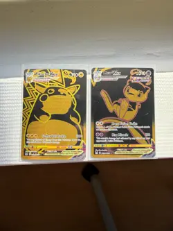 Pokemon TCG Set of x2 Cards Pikachu TG29 & Mew TG30 Gold Rare VMAX Lost Origin - Image 1