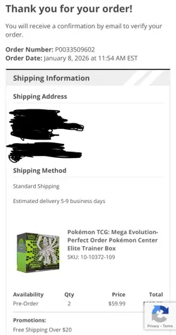 CONFIRMED Perfect Order Pokemon Center ETB Factory Sealed *Ships March 2026* X2 - Image 2