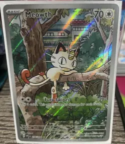 ⭐Meowth 106/094⭐ Phantasmal Flames Holo Full Art Pokemon - Image 2