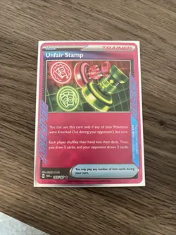Unfair Stamp - 165/167 - Ace Rare NM, English Pokemon Twilight Masquerade - Image 1