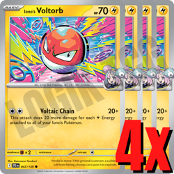4x Iono's Voltorb 047/159 x4 - Journey Together - Pokemon TCG - Playset - Image 1