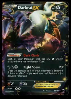 Pokemon Darkrai EX 63/108 Black & White Dark Explorers Ultra Rare Near Mint - Image 1