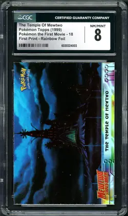 CGC 8 Pokemon Topps Mewtwo Strikes Back: The Temple of Mewtwo #18 RAINBOW FOIL - Image 2