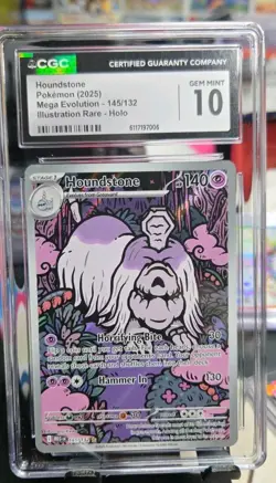 Houndstone *CGC 10* Illustration Rare *Mega Evolution* #145 *2025* Pokemon - Image 1