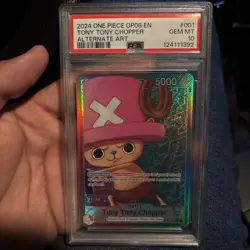 Bandai 2024 One Piece Two Legends Tony Tony.Chopper OP08-001 Leader Foil PSA 10 - Image 1