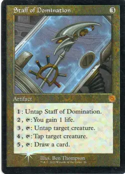 MTG: The Brothers' War: Retro Frame Artifacts: Foil Staff of Domination: LP Con - Image 1