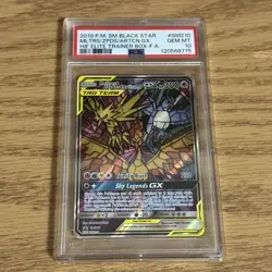 SM210 Moltres & Zapdos Articuno Tag Team GX Pokemon Black Star Promo PSA 10 - Image 1
