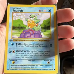 Pokemon Squirtle 1st Edition Base Set 63/102 1999 - Grey stamp ERROR - Image 1