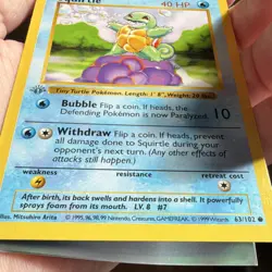 Pokemon Squirtle 1st Edition Base Set 63/102 1999 - Grey stamp ERROR - Image 4