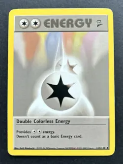 Pokemon Double Colorless Energy 124/130 Base Set 2 MP Vintage TCG Uncommon Card - Image 1