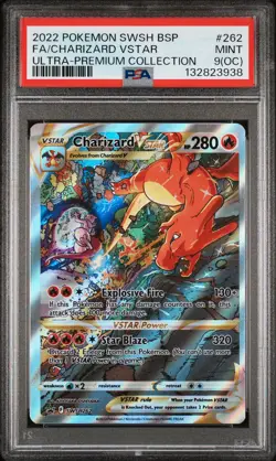 2022 POKEMON SWSH BLACK STAR PROMO #262 FULL ART/CHARIZARD VSTAR PSA 9 OC - Image 1