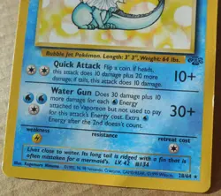 Vaporeon 28/64 Rare Non-Holo Jungle Set Pokemon Card bend & creases see pics MP - Image 2