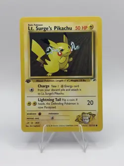 Pokemon Lt. Surge's Pikachu Gym Heroes 1st Edition 81/132 Common 50 HP Card - Image 1