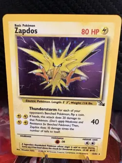 Zapdos Holo Base Set 15/102 LP WOTC Vintage Pokemon Card - Image 1