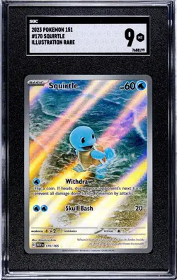 Squirtle 170/165 Pokemon Scarlet & Violet 151 Illustration Rare Near Mint SGC 9 - Image 1
