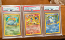 Sequential Pokemon Celebrations PSA 10 Charizard PSA 9 Venusaur PSA 10 Blastoise - Image 1