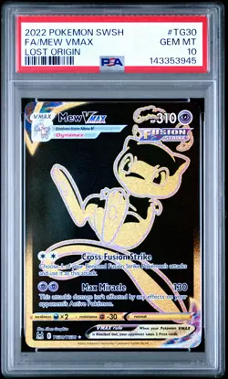 2022 POKEMON SWORD & SHIELD LOST ORIGIN #TG30 FULL ART/MEW VMAX PSA 10 - Image 1