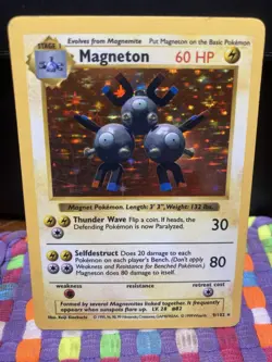 Magneton Pokemon TCG BASE SET SHADOWLESS HOLO RARE 9/102 #9 NM - Image 1