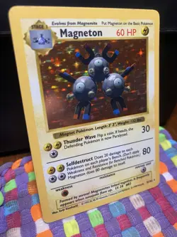 Magneton Pokemon TCG BASE SET SHADOWLESS HOLO RARE 9/102 #9 NM - Image 2
