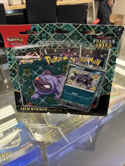 Pokemon TCG Paldean Fates Tech Sticker Collection 3 Packs - Maschiff Promo - New - Image 1