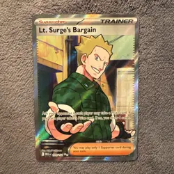 Pokemon TCG Lt. Surge's Bargain Full Art Holo Rare 170/132 Mega Evolutions M/NM - Image 1