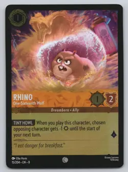 Disney Lorcana Cold Foil - Rhino - One-Sixteenth Wolf 15/204- Reign of Jafar (8) - Image 1