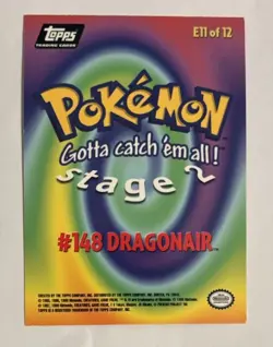 11 DRAGONAIR DIE-CUT Black Logo Pokemon Topps TV Animation Edition Card 1999 - Image 2