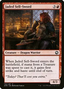 MTG D&D AFR *FOIL* C Jaded Sell-Sword #152 - Image 1