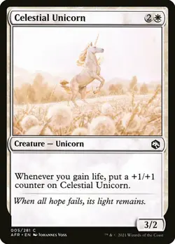 MTG D&D AFR C Celestial Unicorn #005 PLAYSET 4x x4 - Image 1