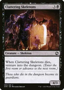 MTG D&D AFR *FOIL* C Clattering Skeletons #093 - Image 1