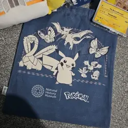 Pokemon x Natural History Museum Pikachu Promo Card, Plush & Tote Bag. BNWT - Image 2