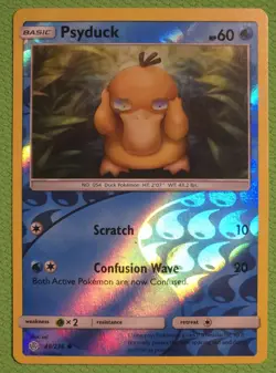 Pokemon TCG Sun & Moon Cosmic Eclipse Psyduck #40 Reverse Holo - Image 1