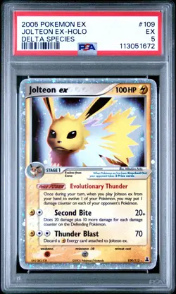 2005 POKEMON EX DELTA SPECIES #109 JOLTEON EX-HOLO PSA 5 - Image 1